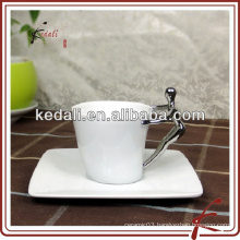 Porcelain Coffee Cup And Saucer Set With Special Handle